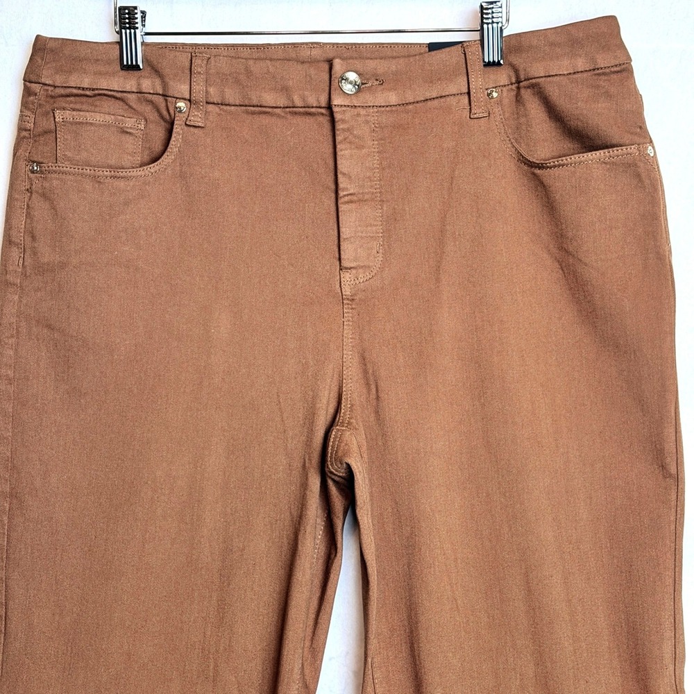 Chico's So Slimming Girlfriend Ankle Jeans 2.5 Tall 14 Brown Stretch NWT
